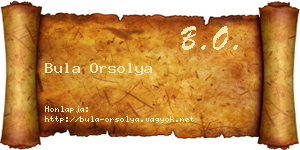 Bula Orsolya névjegykártya